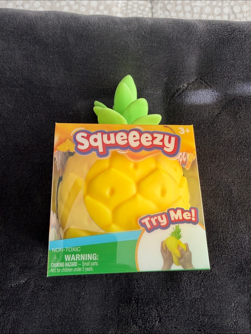 Sunny days squeezy Pineapple Squishy Toy - Yellow & Green NWT